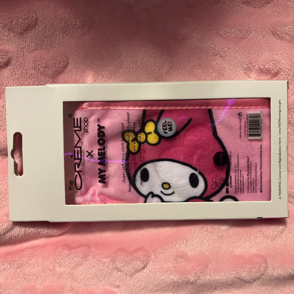 Crème X Hello kitty NWT my melody spa headband with an adjustable velcro strap